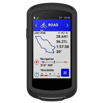 Protezione subtel® silicone compatibile con Garmin Edge 1040 / Edge 1040 Solar Custodia cover in Silicone assorbi-urti, case per navigatore su bici, bumper nero