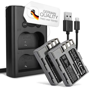 2x Batteri för Nikon D700 D70s D80 D90 D900 D100 D200 D300 D300S D50 D70 kamera med hög 1600mAh kapacitet + dubbelladdare med USB-uttag för uppladdningsbara kamerabatteri