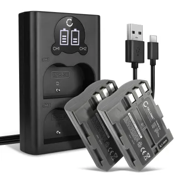 2x Batteri för Nikon D90 D700 D300 D900 D100 D200 D300S D50 D70 D70s D80 kamera med hög 2000mAh kapacitet + dubbelladdare med USB-uttag för uppladdningsbara kamerabatteri
