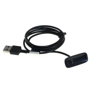 USB-kaapeli älykelloon FitBit Inspire 2 - 1A, 0,90m latausjohto. Musta PVC kaapeli