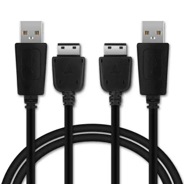 2x Cable USB para Samsung PCBS10 | GT-S5230 / GT-E1200 / GT E1190 / GT-E1150 / GT-E1050 - Cable de Carga y Datos 1m negro