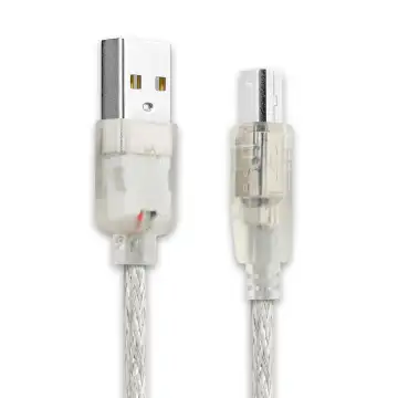 Cavo per stampante con connettore USB A e connettore USB B – Filo lungo 3 metri, cavo USB di trasmissione 480 MBit/s - USB 2.0 senza interruzioni per tutte le stampanti con porta USB B, in PVC trasparente