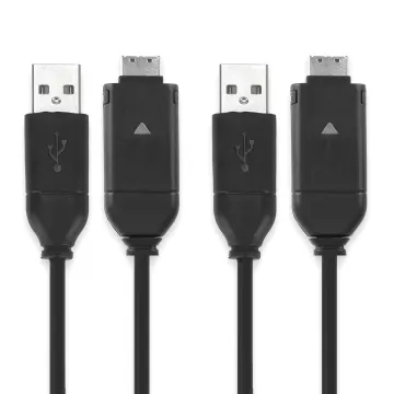 2x Cable USB para Samsung EX1 PL100 PL150 PL120 PL20 PL210 SH100 ST30 ST65 i8 ES55 ES65 WB500 WB600 WB650 WB700 L100 - Cable de Carga y Datos 1.5m negro PVC