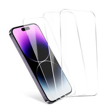 3x CELLONIC iPhone 14 Pro Max skærmbeskytter - 6,7" telefonskærmcover 2,5D fuld lim Ultratynd 9H hærdet glas beskyttende smartphone-skærmskærm