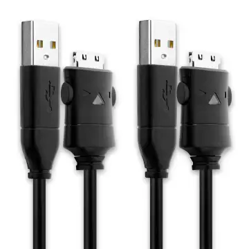 2x USB Kabel compatibel met Samsung YP-K3 YP-K5 YP-P2 YP-P3 YP-Q1 YP-Q3 YP-R1 YP-S3 YP-S5 YP-T10 YP-T9 - 1.5m Oplaadkabel Laad Snoer PVC Datakabel zwart