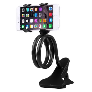 Universal Flexible Long Lazy Arm Gooseneck Mobile Phone Holder for Bed Desk Video Calls Filming w/ Clamp Clip Stand Compatible with iPhone Samsung Galaxy Switch Nearly all Phones