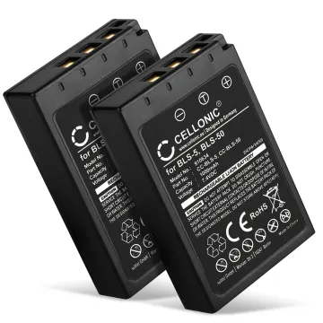 2x Batterie BLS-5 BLS-50 per fotocamera Olympus Pen E-PL9 PL1 PL10 PL2 PL3 PL5 PL6 PL7 E-PL8 E-P3 E-PM1 Stylus 1s BLS-50 BLS-5 Affidabile ricambio da 1000mAh, marca CELLONIC® sostituzione per olympus bls-5