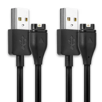 2x Cable USB para Garmin Fenix 7, 6, 6 Pro, Vivoactive 4, 4S, Forerunner 945, 45, Venu 2 - Cable de Carga y Datos  1A negro PVC