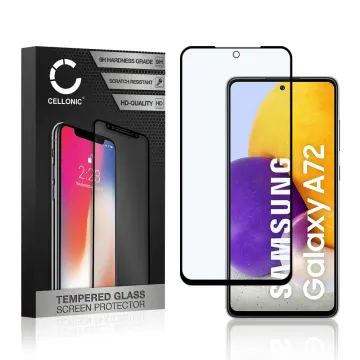 Vetro temperato CELLONIC® per Samsung Galaxy A72 (SM-A725), screen protector (3D Full Cover 9H 0,33mm Full Glue) nero Pellicola salva schermo per telefono cellulare smartphone