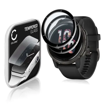 2x Screenprotector compatibel met Garmin Venu 2 smartwatch (3D Full Cover, 9H, 0,33mm, Full Glue) fitness