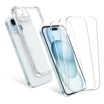 CELLONIC® iPhone 15 Plus Hoesje & 3x Schermbeschermer Set - 6.7" Telefoon Rugdekking & Beschermende Display Beschermer 0.33mm Ultra Dun 9H Gehard Glas - Helder