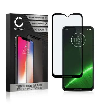 Panssarilasi puhelimeen Motorola Moto G7 / Moto G7 Plus - 3D Case-friendly, 9H, 0,33mm, Full Glue, Musta, CELLONIC