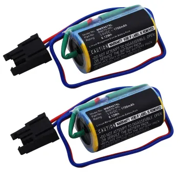 2x Batterij compatibel met Mitsubishi A1FXCPU, A Series PLCs, A1S Series PLC - A6BAT, A6BAT-MRBAT, B9670-MC 1700mAh vervangende accu reservebatterij extra energie