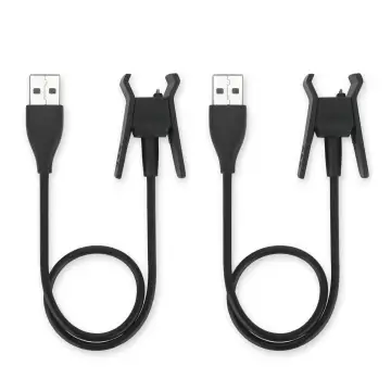 2x USB Kabel compatibel met FitBit Alta - 0,20m Oplaadkabel Laad Snoer Datakabel zwart smartwatch