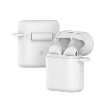 Custodia, colore bianco, per Huawei Freebuds 2, Honor Flypods pro guscio protettivo per auricolari, case anti-graffi, cover antiurti con utile moschettone per agganciarlo a borsa, zaino, marsupio