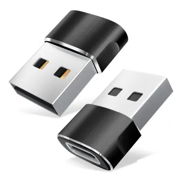 2x USB A USB C Carga Rápida y Transmisión de Datos Inmediata - Pack 2x Adaptador USB tipo C hembra a USB macho para iPhone, iPad, Huawei, Switch, Galaxy y muchos más - negro