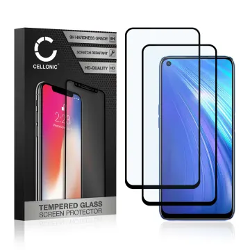 2x Screen Protector for Realme 6 Phone Screen Cover - 3D Case-friendly 0,33mm Full Glue 9H Tempered Glass Smartphone Display Screen Guard Black