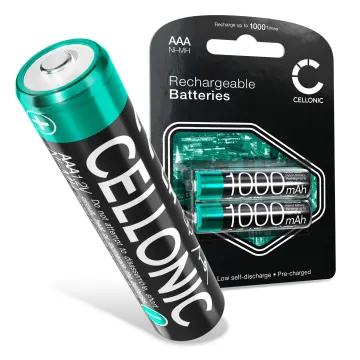 CELLONIC 2x ladattava AAA-paristo, NiMH, 1.2V, 1000mAh, AAA / Micro / LR03 / R03 - AAA-paristot kaukosäätimiin, MP3-soittimiin, itkuhälyttimiin ja puhelimiin