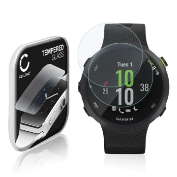 2x Displaybeschermglas Garmin Forerunner 45 (2.5D, 9H, 0,33mm, Full Glue) Tempered Glass