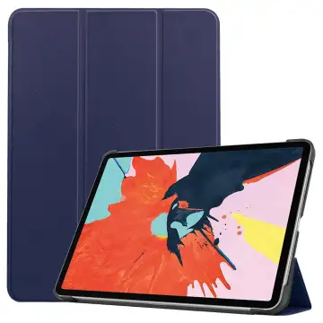 Book Tablet Case with Stand for Apple iPad Air 4, Air 5 A2072, A2589 Synthetic Leather Protective Folding Flip Folio Wallet Tri Fold Bookcase Cover Sleeve - Dark Blue