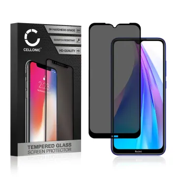 Vetro temperato CELLONIC® per Xiaomi Redmi Note 8T, screen protector (Protezione da sguardi indiscreti 9H 0,33mm Edge Glue) nero Pellicola salva schermo per telefono cellulare smartphone