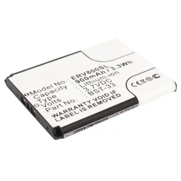 Bateria Sony Ericsson BST-33 900mAh - BST-33, Batería larga duración para smartphones Sony Ericsson C903 C702 G705u G502 G700 G900