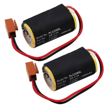 2x Battery for Panasonic BR-2/3A, BR2/3AE2P, CR17335, CR17335-SE 1200mAh Battery Replacement BR-2/3A