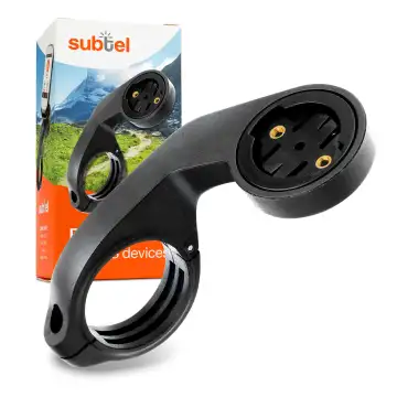 supporto manubrio bici subtel® compatibile con Garmin Edge 1040, 1030, 1000, 830, 820, 800, 530, 520, 500 fissaggio sicuro, nero, staffa/mount frontale, modulabile orizzontale o verticale