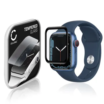 Skjermbeskytter glass Apple Watch 8 / 7 - 41mm (3D Full Cover, 9H, 0,33mm, Full Glue) Herdet Glass