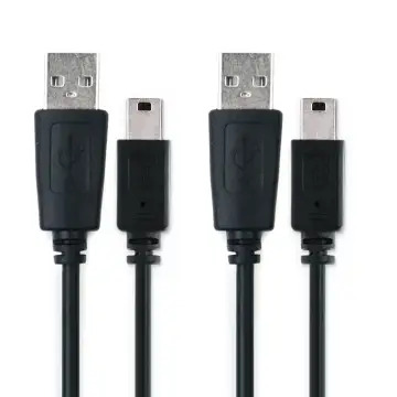 2x Cable USB para Sony PSP-1000 / PSP-2000 / PSP-3000 / PSP-E1000 - Cable de Carga y Datos 1m 1A negro PVC