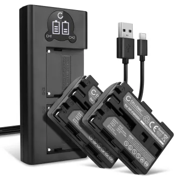 2x Batería para cámaras - NP-FM500H 1600mAh + Cargador Doble BC-VM10 Batería de repuesto