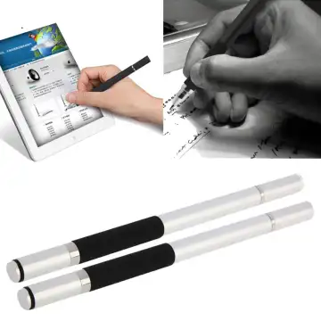 2x Penne universale per schermo di smartphone, tablet di qualsiasi marca purché sia un display capacitivo, colore argento – Touch pen ideale per scrivere, disegnare e colorare