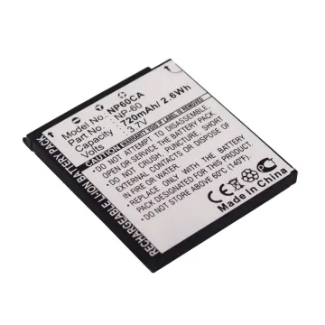 Bateria Casio NP-60 720mAh - , Batería recargable para camaras Casio Exilim EX-S10, -S12, EX-Z80, -Z85, EX-Z90, EX-FS10, EX-Z19, EX-Z20