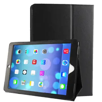 Flip Cover tablet hoes compatibel met iPad Air 1 / iPad 5 / iPad 6 (Wake / Sleep) tablethoes met bumper en standaard / standfunctie - Kunstleer zwart staande klaphoes bookstyle - touchscreen