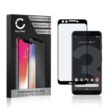 Vervangende screenprotector compatibel met Google Pixel 3 smartphone (3D Case-friendly, 9H, 0,33mm, Edge Glue)