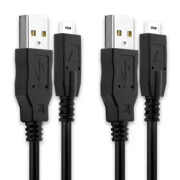 2x Cable USB para Panasonic Lumix DMC-TZ10 -TZ6 -TZ7 DMC-FZ38 -FZ35 -FZ45 -FZ100 DMC-GH2 -GH1 DMC-GF2 DMC-ZS7 -ZS3 - K1HA14AD0001 K1HA14AD0003 K1HY14YY0008 Cable de Carga y Datos Conector 14 pin 2.0 de 2m negro PVC