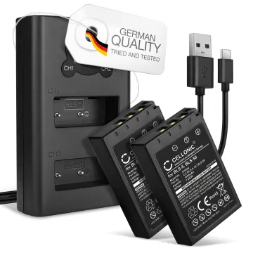 2x Batteri för Olympus Pen EPL7, EPL8, EPL6, EPL5, EPL4, EPL3, EPL2, Stylus 1, OM-D EM10 Mark II, BLS-50, BCS-1 1000mAh + Dubbel Laddare från CELLONIC