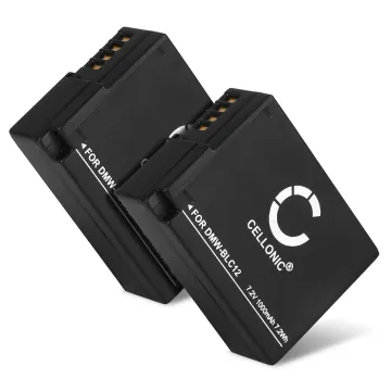 2x Batteria DMW-BLC12 DMW-BLC12E per fotocamera Panasonic Lumix DMC-FZ1000 DMC-FZ200 DMC-FZ2000 DMC-FZ300 DMC-G5 DMC-G6 DMC-G7 DMC-G70 DMC-G81 DMC-GH2 DMC-GX8 Affidabile ricambio da 1000mAh, marca CELLONIC®