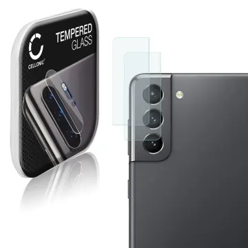 2x Puhelimen kameran suojalasi Samsung Galaxy S21 (SM-G991) älypuhelimeen - 9H, 0,33mm, Full Glue, Läpinäkyvä takakameran suojalasi