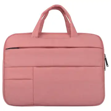 Maletín rosa de tela de Oxford, terciopelo y poliéster para portátiles y notebooks de hasta 15.6 pulgadas | Maletín portátil, Bolsa para Laptop con diseño moderno y funcional