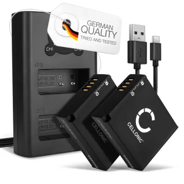 2x Batteri för Leica D-LUX (109), D-LUX 7, BC-DC15 BP-DC15 kamera med hög 980mAh kapacitet + dubbelladdare med USB-uttag för uppladdningsbara kamerabatteri