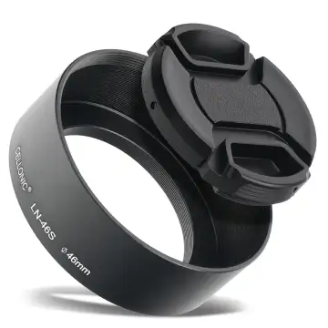 LN-46S Camera Lens Hood for Olympus M.Zuiko Digital 17mm 1.8 ED, Universal Ø 46mm - Metal Screw-in Cylindrical / Round Lens Shade from CELLONIC