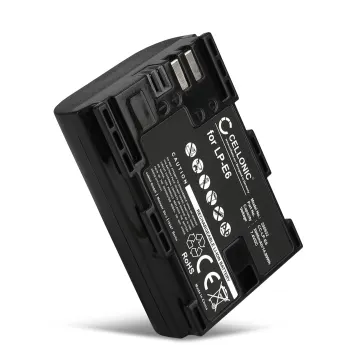 Batteria LP-E6 LP-E6N per fotocamera Canon EOS 5D Mark II Mark III Mark IV 5DS R EOS 60D 6D Mark II EOS 70D 7D Mark II EOS R XC10 WFT-E5 EFT-E7 Affidabile ricambio da 2000mAh, sostituzione della marca CELLONIC®