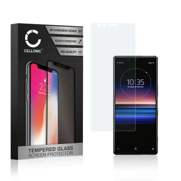 Panssarilasi puhelimeen Sony Xperia 1 - 3D Full Cover, 9H, 0,33mm, Edge Glue, Läpinäkyvä, CELLONIC