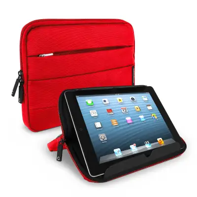 CELLONIC® Tablet Hoes 10.1 inch – Beschermende tablet etui met anti-shock bubble voering, waterafstotend | Sleeve met ritssluiting, nylon pouch rood