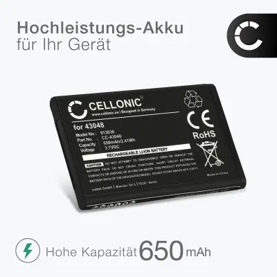 2x 043048,C0487,SV20405855 Ersatz Akku für Swissvoice ePure / ePure fulleco DUO - Telefon Ersatzakku - 650mAh Telefonakku, wiederaufladbare Batterie