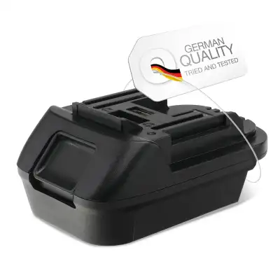 DeWalt 18V-20V or Milwaukee 18V to Makita 18V Li-ion Battery Adapter Converter DM18M from CELLONIC