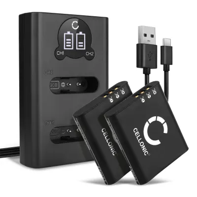 2x Batterie + Chargeur Double Olympus OM System TG-7 Stylus THOUGH TG-6 TG-3 Stylus SH-60 SH-50 SH-2