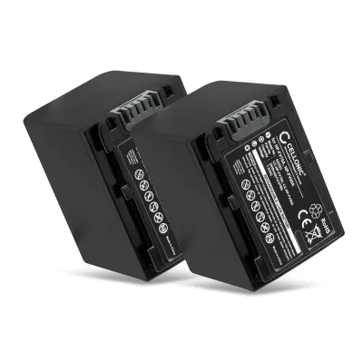 2x Bateria NP-FV50 2050mAh - , Batería recargable para camaras Sony FDR-AX100 FDR-AX53 FDR-AX700 HXR-NX80 HDR-CX625 CX450 CX900 CX680 HDR-PJ675 NEX-VG20