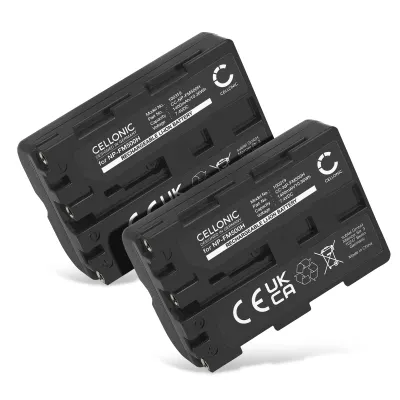 2x Akku kameraan Sony SLT-A58 SLT-A77 SLT-A65 SLT-A57 ILCA-77M2 SLT-A99 DSLR-A200 A68 A7 II - NP-FM500H (1400mAh, 7.2V - 7.4V) tuotemerkiltä CELLONIC